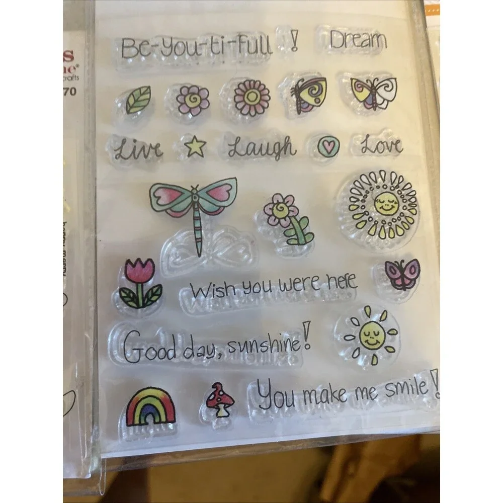 HUGE Mixed Lot of Clear Stamps For Crafting FLOWERS WORDS ETC